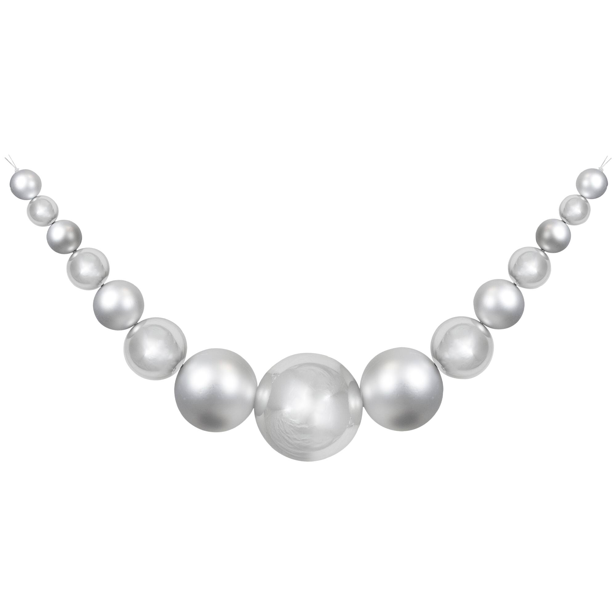 6ft. Christmas Shatterproof Silver Ball Ornament Swag